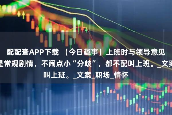 配配查APP下载 【今日趣事】上班时与领导意见不统一，那是常规剧情，不闹点小“分歧”，都不配叫上班。_文案_职场_情怀